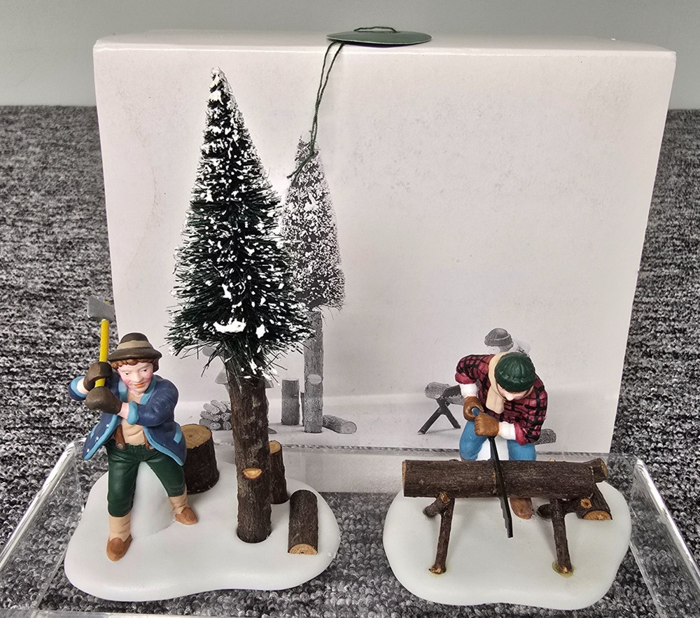 Dept 56 Heritage Village Christmas Lumberjacks Set of 2 56.56590 Retired Boxed